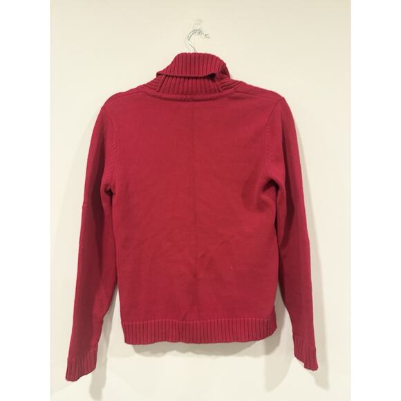 Lauren Ralph Lauren Women Red Cardigan Sweater Gold Buttons Medium 2313 - Picture 6 of 9